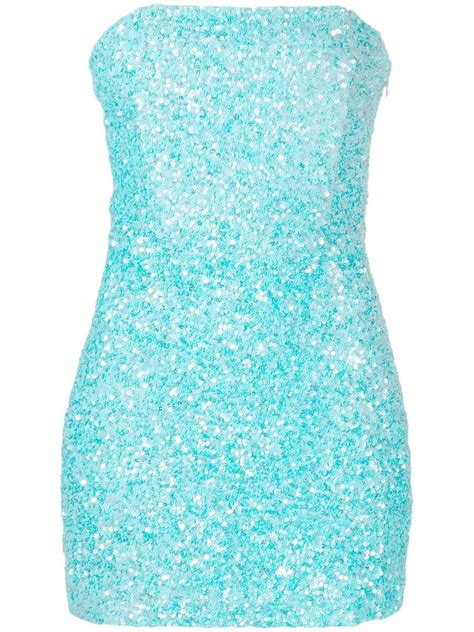 Retrofete Heather Sequin Embellished Mini Dress Blue Farfetch