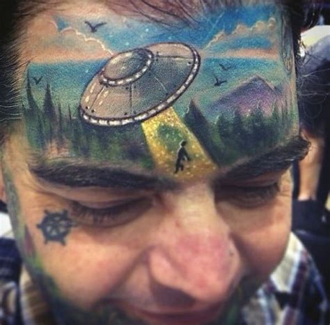 100 UFO Tattoo Designs For Men - Alien Abduction Ink