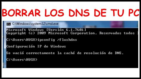 Como borrar el caché DNS con el CMD Limpiar el caché para no tener