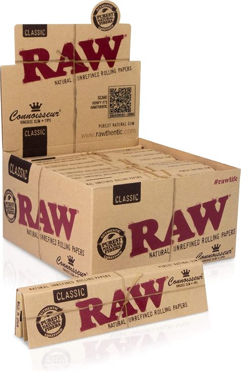 Raw Connoisseur Classic King Size Slim Rolling Papers Packs With