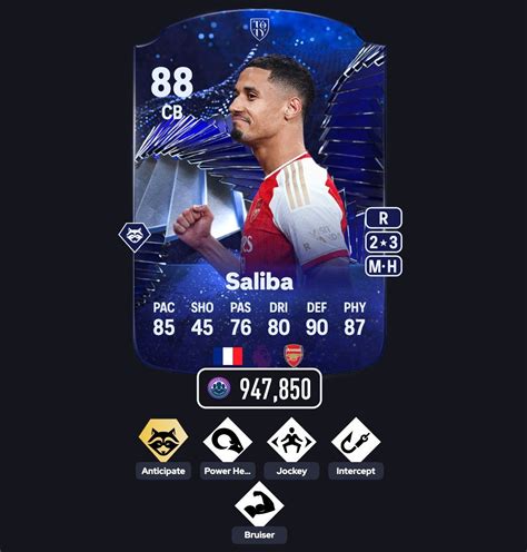 Fc 24 Solution Sbc William Saliba Toty Mentions Honorables Fut