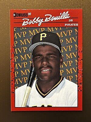 ERROR CARD 1990 Donruss Baseball Bobby Bonilla MVP No Dot BC 16