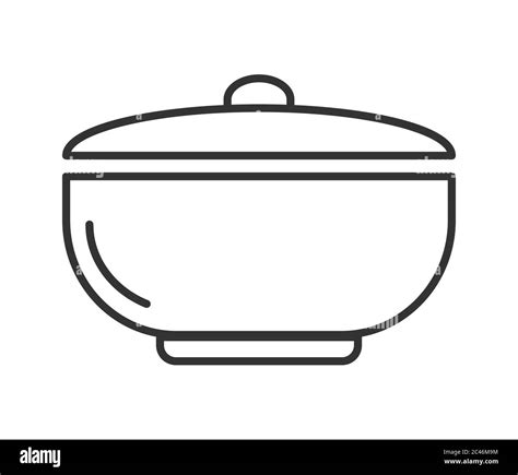 Simple Vector Icon Of A Tureen With A Lid Outline Illustration