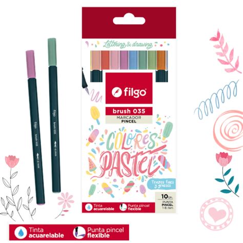 Marcadores Filgo Brush Pastel Estuche X Colores Filgo