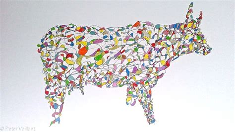 Drawing of Abstract Cow - Ink