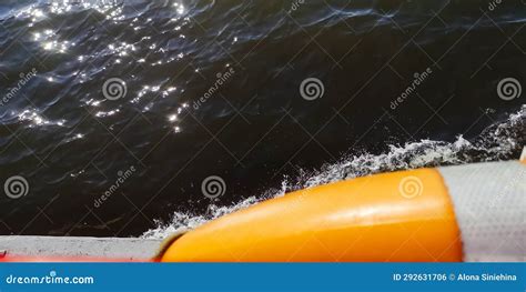 Lifebuoy View Of The Water From A Pleasure Boat Stock Photo Image Of