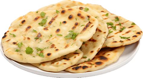 Ai Generated Indian Naan Bread With Garlic And Butter Png Png