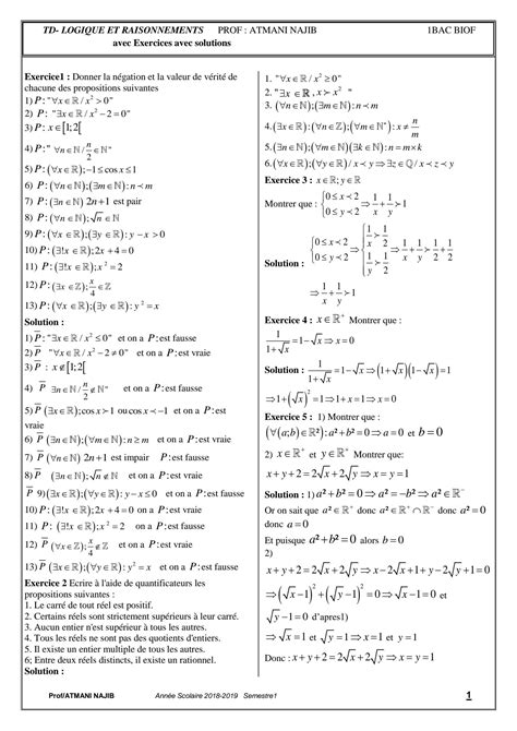 SOLUTION Logique Mathematique Corrige Serie D Exercices 1 1 Studypool