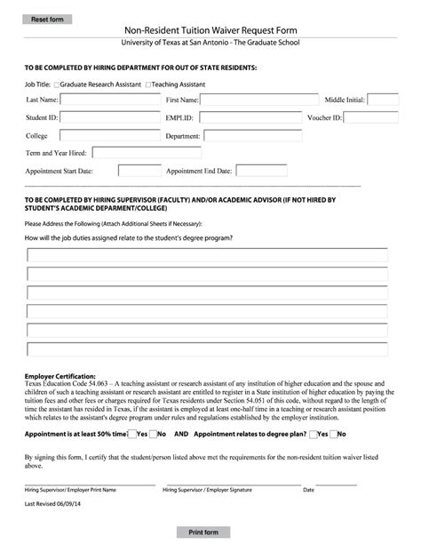 Fillable Online Utsa Graduate Assistantship Application The