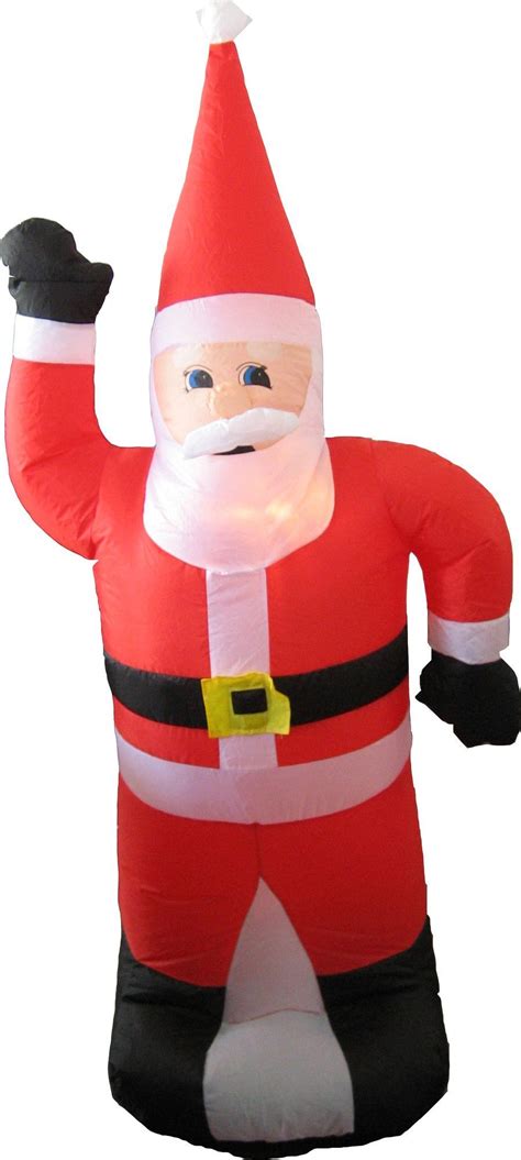 Snowtime Illuminated Inflatable Standing Santa Christmas Decoration