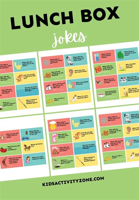 Lunch Box Jokes Printable Free Kids Activity Zone