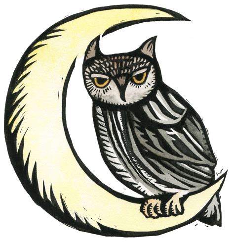 Claudia S Illustration Blog Crescent Moon And Owl