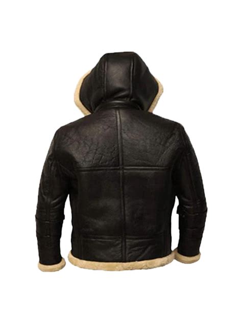 B3 Black Bomber Shearling Leather Jacket Wilson Jackets