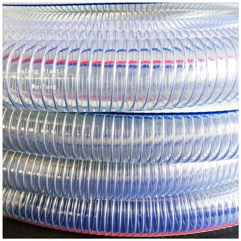 PVC Plastic Spiral Steel Wire Reinforced Flexible Drain Pipe Hose