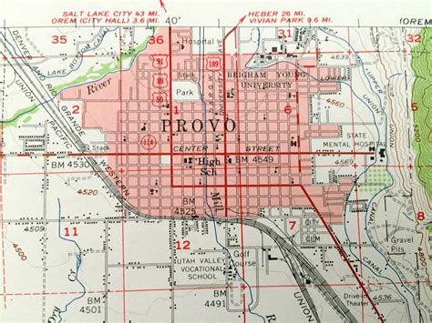 Antique Provo Utah Us Geological Survey Topographic Map Etsy