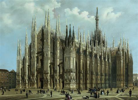 View of the Milan Cathedral Painting by Carlo Grubacs - Fine Art America