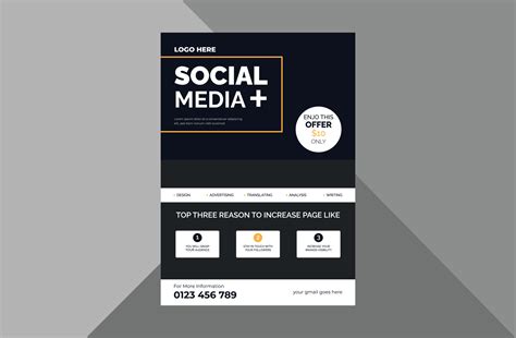 Follow Us On Social Media Flyer Design Template Social Media Promotion