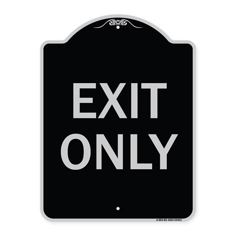 Signmission Designer Series Sign Parking Lot Sign Exit Only Black And Silver 18 X 24 Heavy