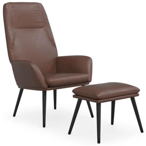 Rho Fauteuils Chaise De Relaxation Avec Tabouret Marron Brillant