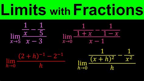 Evaluating Limits With Fractions Limits And Fractions Calculus