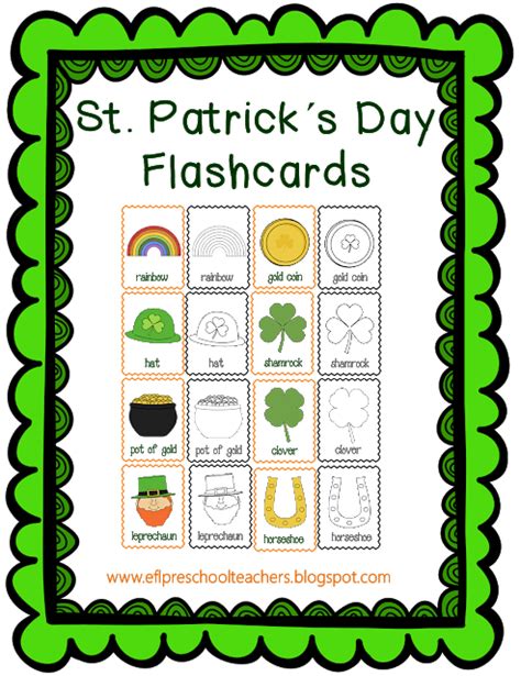 Esl St Patrick S Day Printable Flashcards Flashcards Esl Activities