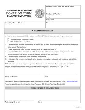 Fillable Online Hr Uci Leave Program Donation Form UCI Human