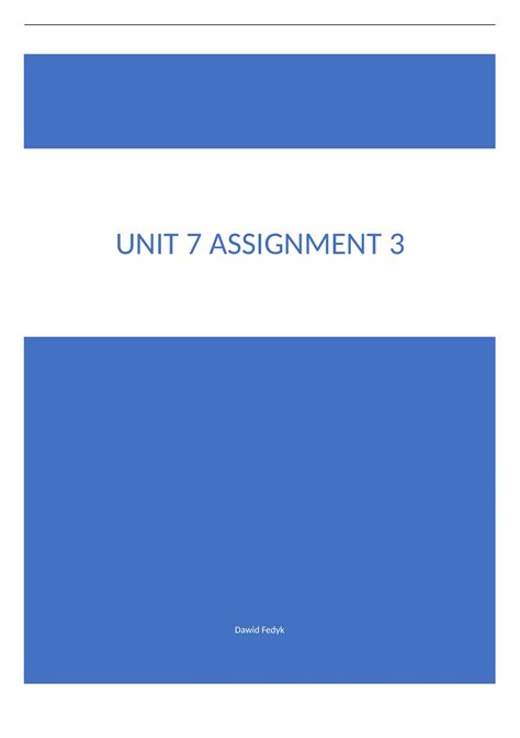 Unit 7 Assignment 3 Unit 7 Fitness Testing For Sport And Exercise