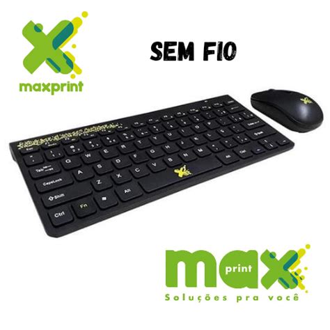 Kit Teclado E Mouse Sem Fio Wireless Freestyle Slim Maxprint Para Pc