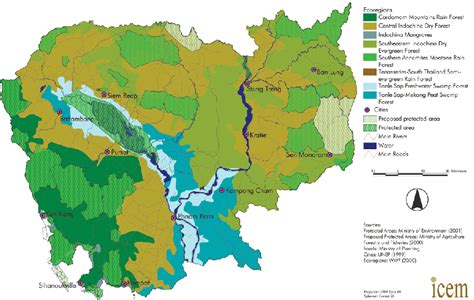 Cambodia Eco Regions Map - ABOUTAsia