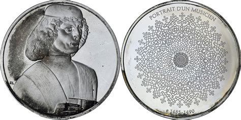 France Medaille Léonard de Vinci portrait d un musicien Proof Silver