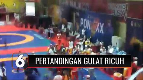 VIDEO Tak Puas Dengan Hasil Penilaian Juri Tim Gulat Papua Serang