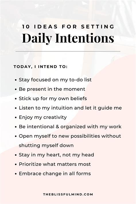 How To Set Daily Intentions The Blissful Mind