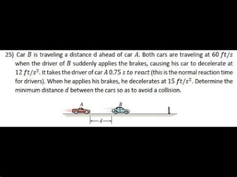 Car B Is Traveling A Distance D Ahead Of Car A Both Cars Are