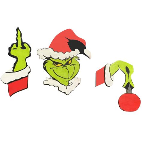 Podplug The Grinch Christmas Decor 2pc Gri Nch Christmas Decorations Gri Nch Fence Peeker