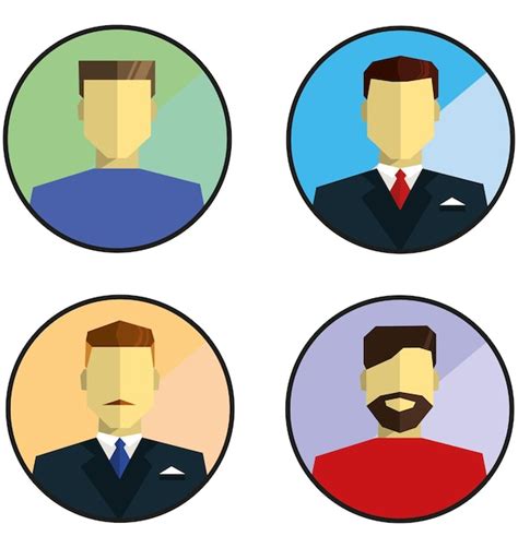 Conjunto De Iconos De Avatar Para Hombres Vector Premium