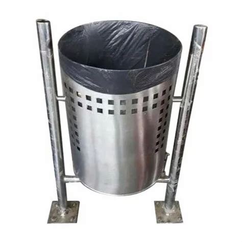 Open Top Stainless Steel SINGLE HANGING DUSTBIN STAND 202 SS Size