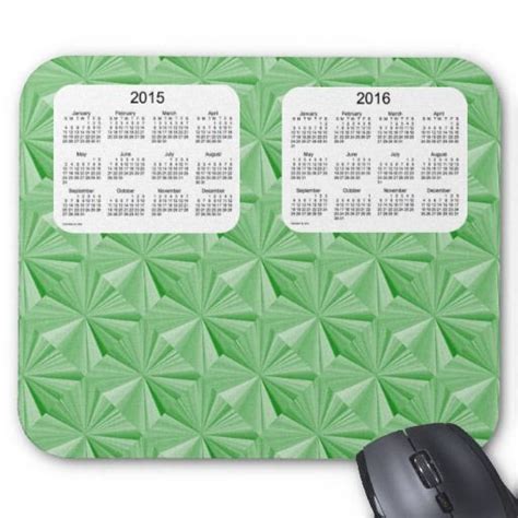 Green Diamonds Year Calendar Mousepad Custom Design From