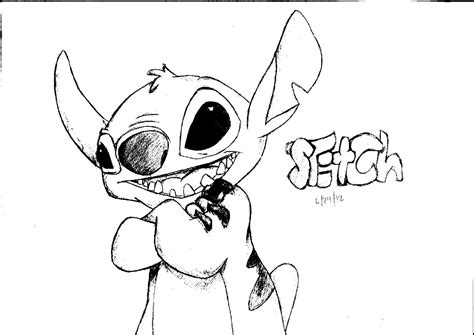 Stitch Black and White by Mykel98 on DeviantArt