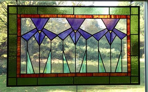 Sale Craftsman Missions Style Stained Glass Window Panel Arts Etsy Stained Glass Window