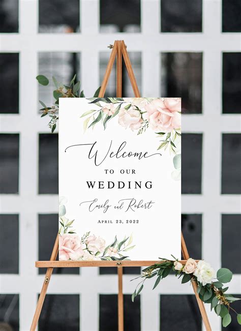 Welcome Wedding Sign Template Editable Welcome Board Printable