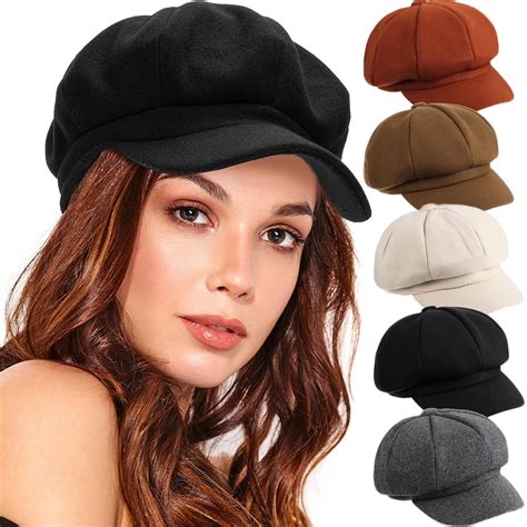 Women Newsboy Cap Warm Wool Visor Beret Hats Soft Newsboy Hats For