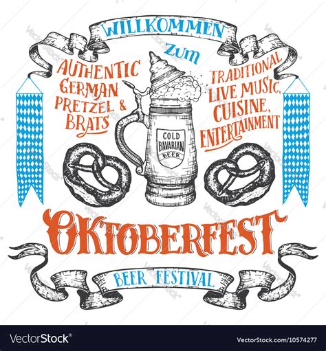 Oktoberfest Hand Drawn Set Royalty Free Vector Image