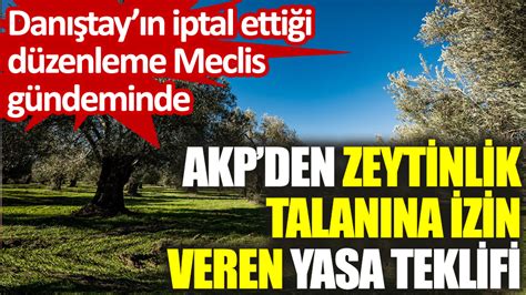 Akpden Zeytinlik Talan Na Izin Veren Yasa Teklifi Dan Tay N Iptal