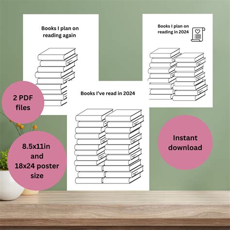 21 Pages Printable Book Tracker Bundle Reading Log Reading Journal