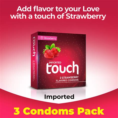 Touch Strawberry Flavored Condoms Pack Of 3 Darazpk