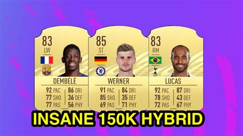 INSANE 150K HYBRID SQUAD BUILDER IN FIFA 21 FT DEMBELE WERNER LUCAS