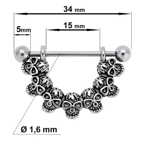 Brustwarzenpiercing Edelstahl Brustpiercing Septum Strass Nippelpiercing Ebay