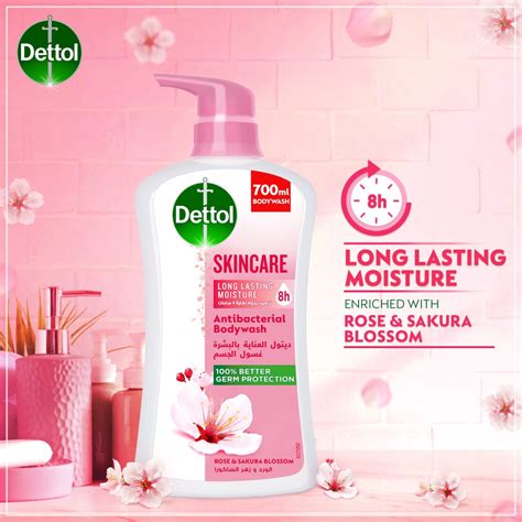 اطلب Dettol Skincare Shower Gel Rose And Sakura Blossom 700mlغسول جسم ديتول بالورد والزهر