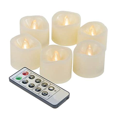 Flameless Led Votive Candles With Remote And Timer Realistic Flickering Battery Operated Powered