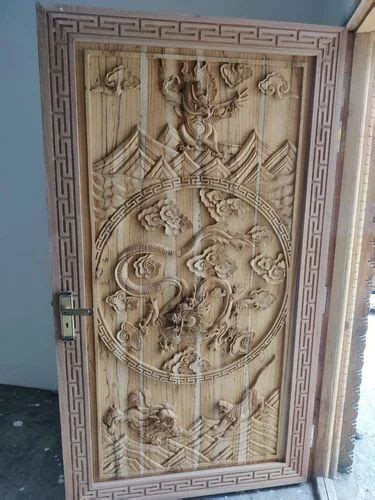 Interior Wooden Carved Door, Dragon Door, Tibeti Design Door, Teak Wood ...